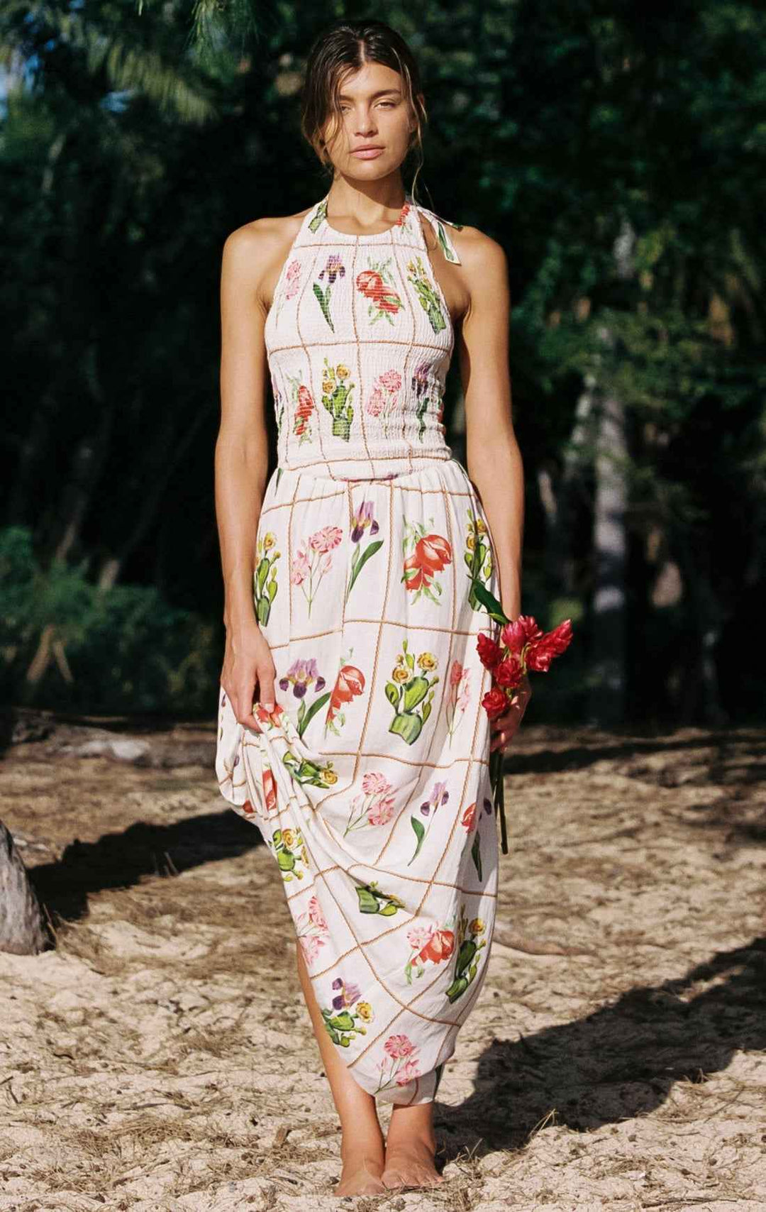 Maria Maxi Dress Desert Flower By Shore - Moxiebainbridge