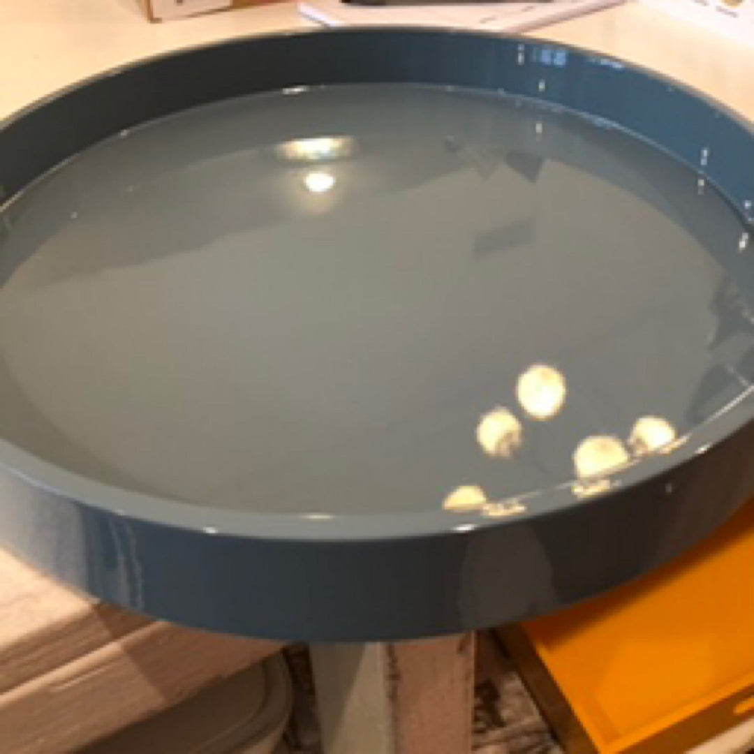 Round Gray Serving Tray By Albert L. Punket - Moxiebainbridge