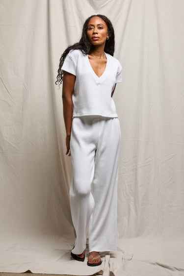 The Shane Waffle Drawstring Pant By The Perfect White Tee - Moxiebainbridge
