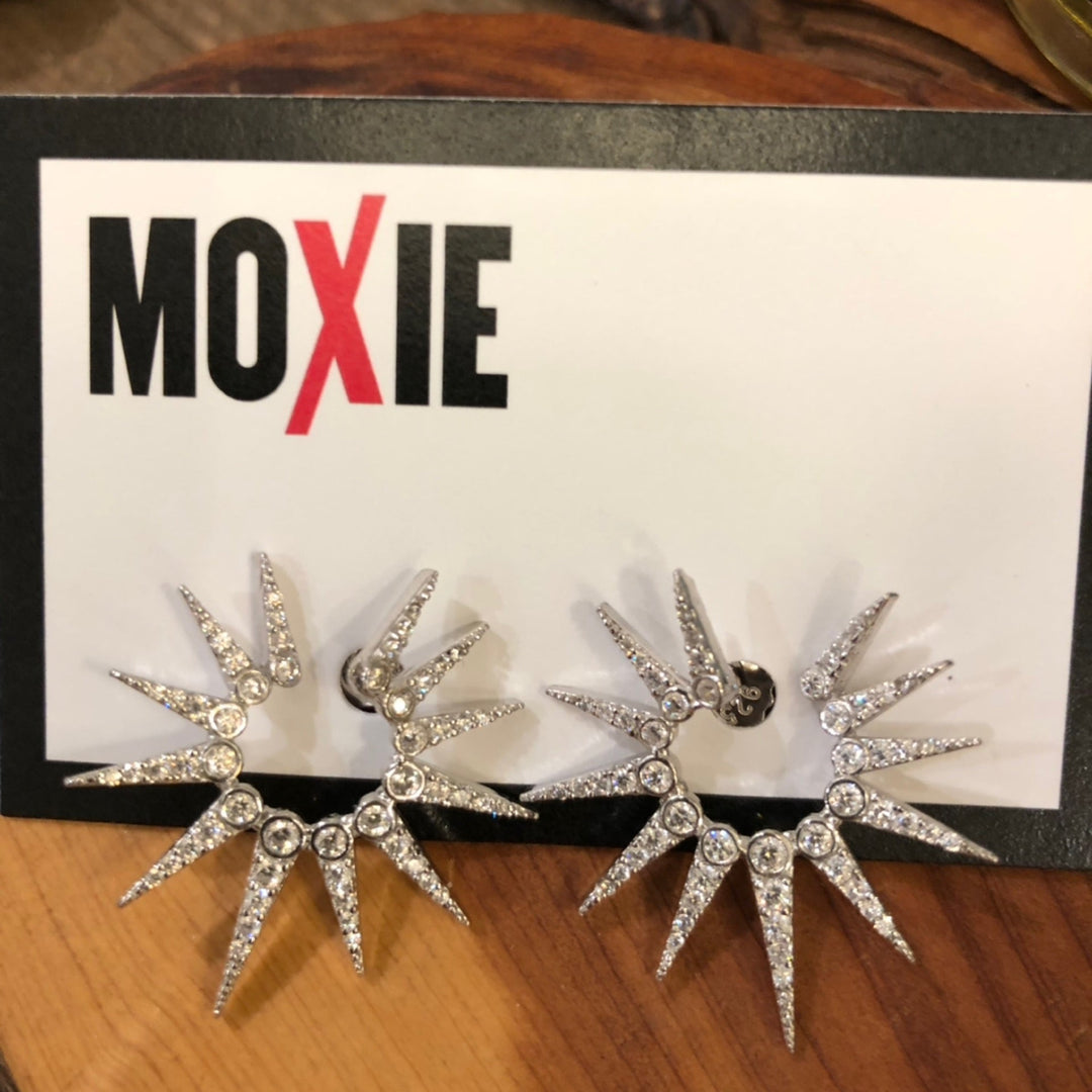 Silver Pave Open Starburst Earring By Be-Je - Moxiebainbridge