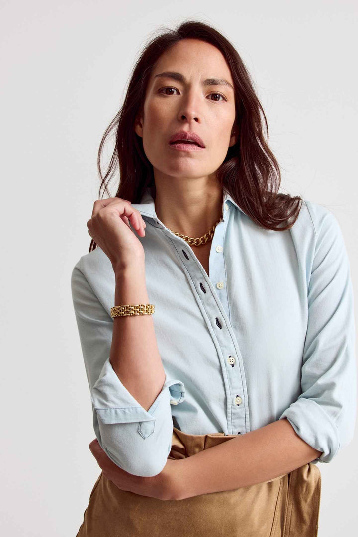 The Crepe Shirt Denim By The Shirt - Moxiebainbridge