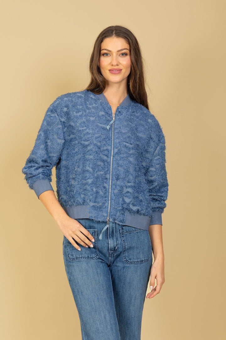 Textured Bomber Jacket By Jessie Liu - Moxiebainbridge