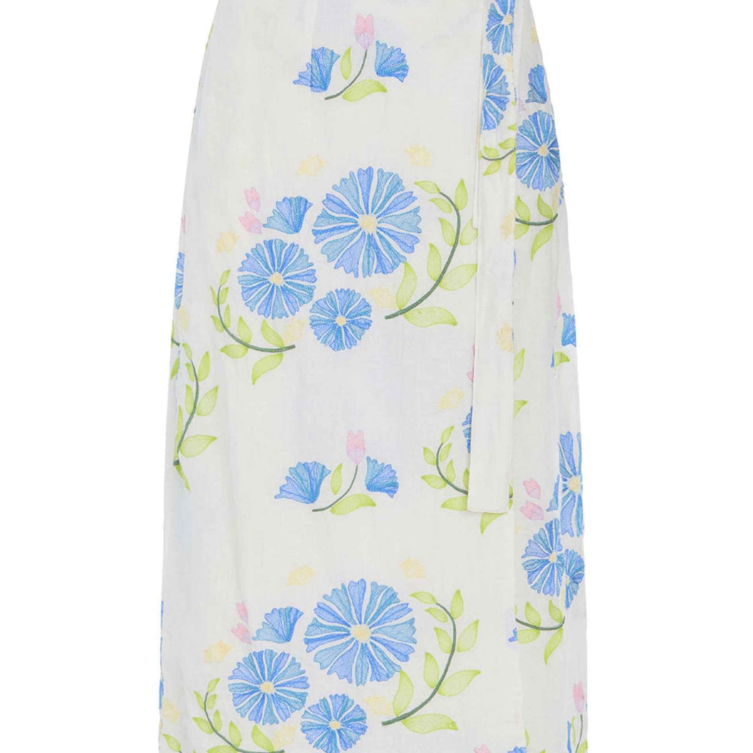 Leigh Wrap Skirt Flora Embroidery By Olivia - Moxiebainbridge