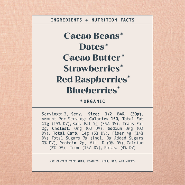 Mixed Berry Date Sweetened Chocolate By Spring & Mulberry - Moxiebainbridge