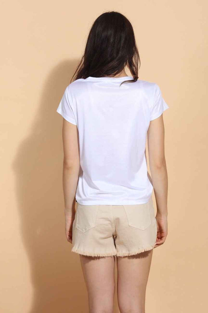 Modal Cotton Blend U Neck White By Jessie Liu - Moxiebainbridge