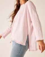 Catalina Ruffle Tee Rose Quartz One Size Petite - Moxiebainbridge