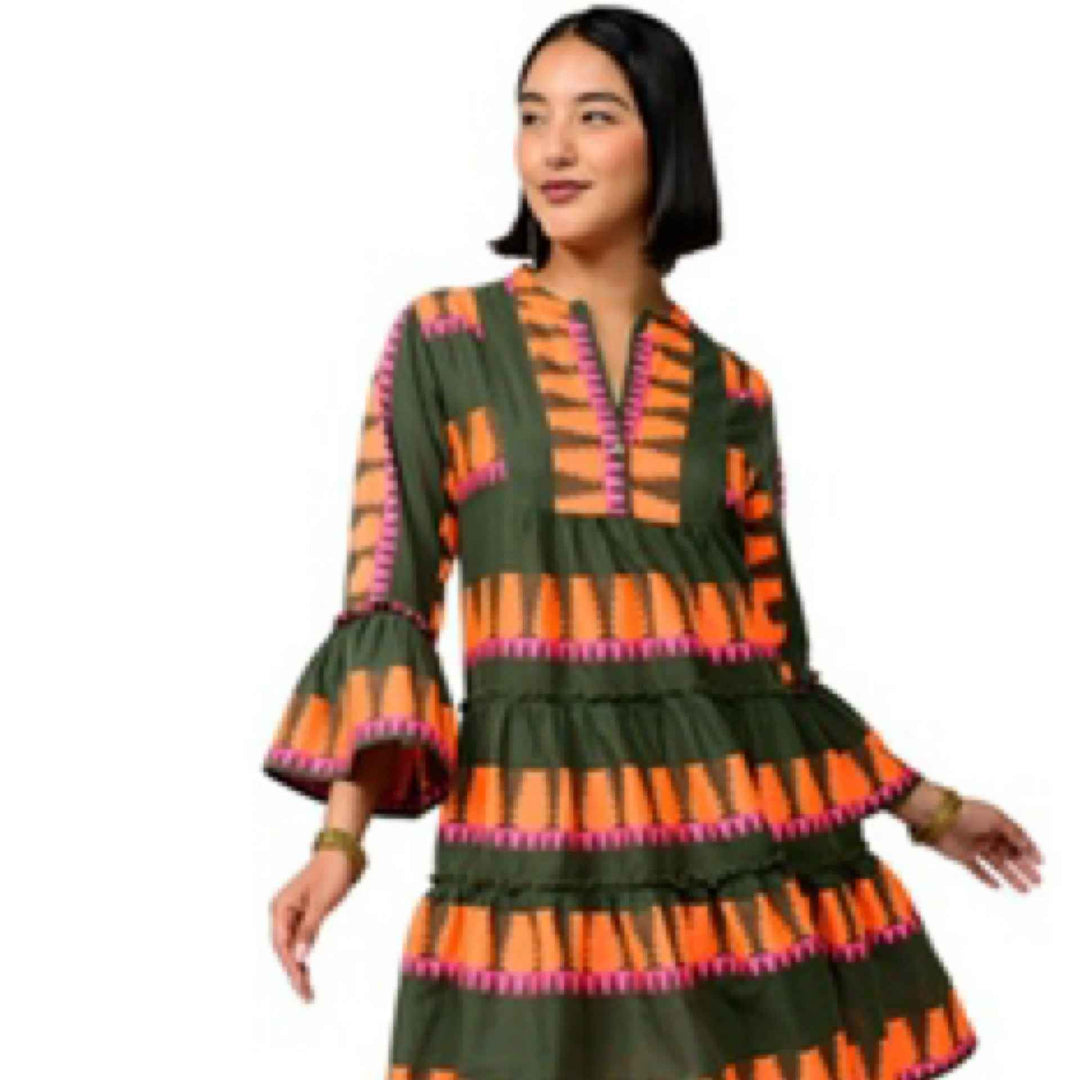 Uncle Frank Jacquard Tiered Dress - Moxiebainbridge