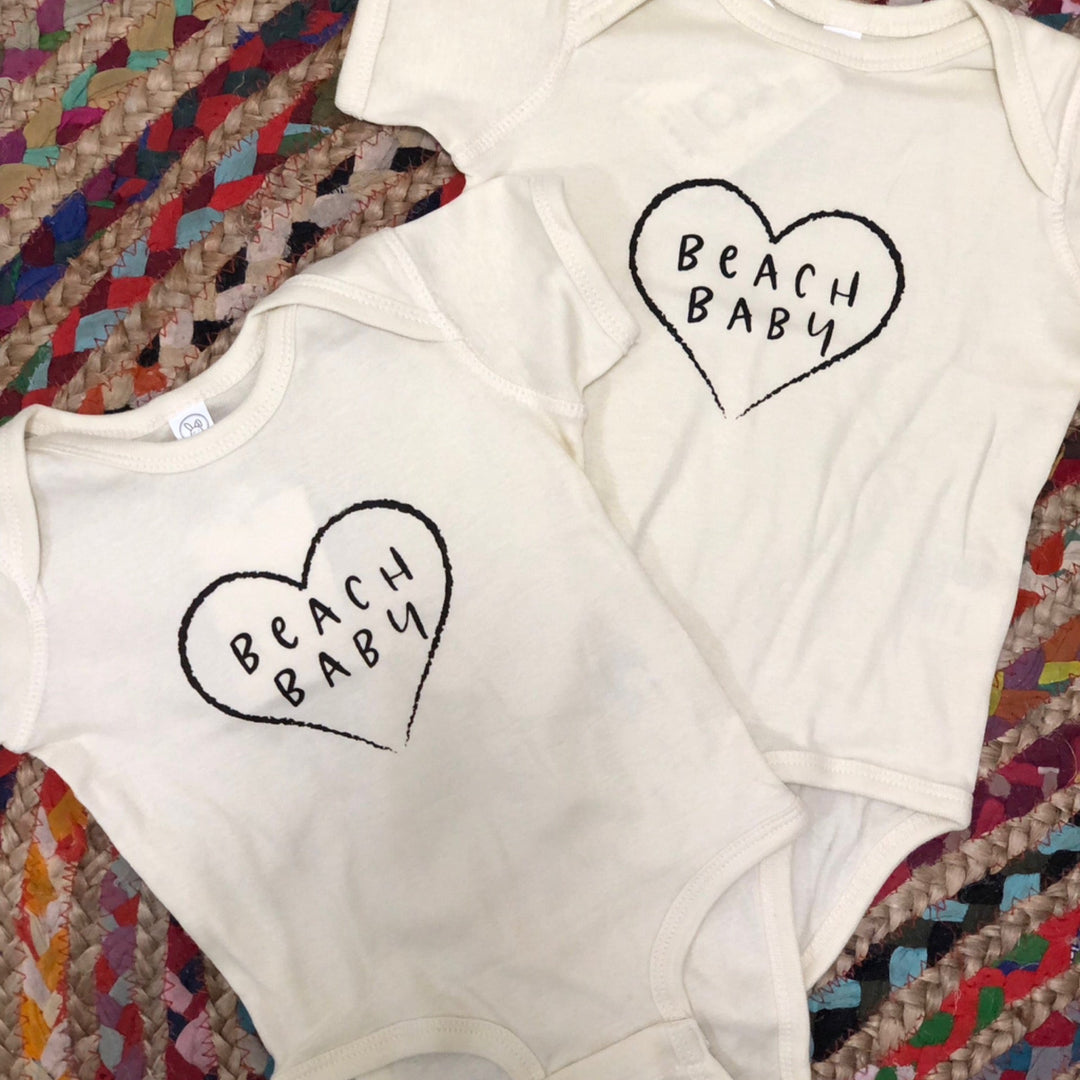 Beach Baby Natural Onesie By Paper Cow - Moxiebainbridge