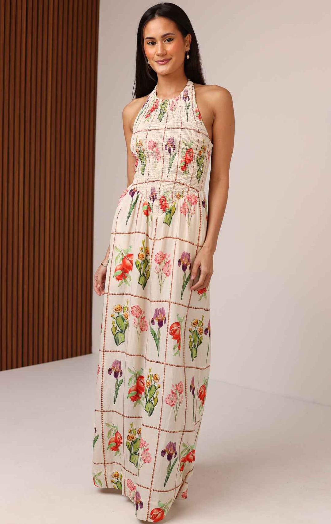 Maria Maxi Dress Desert Flower By Shore - Moxiebainbridge