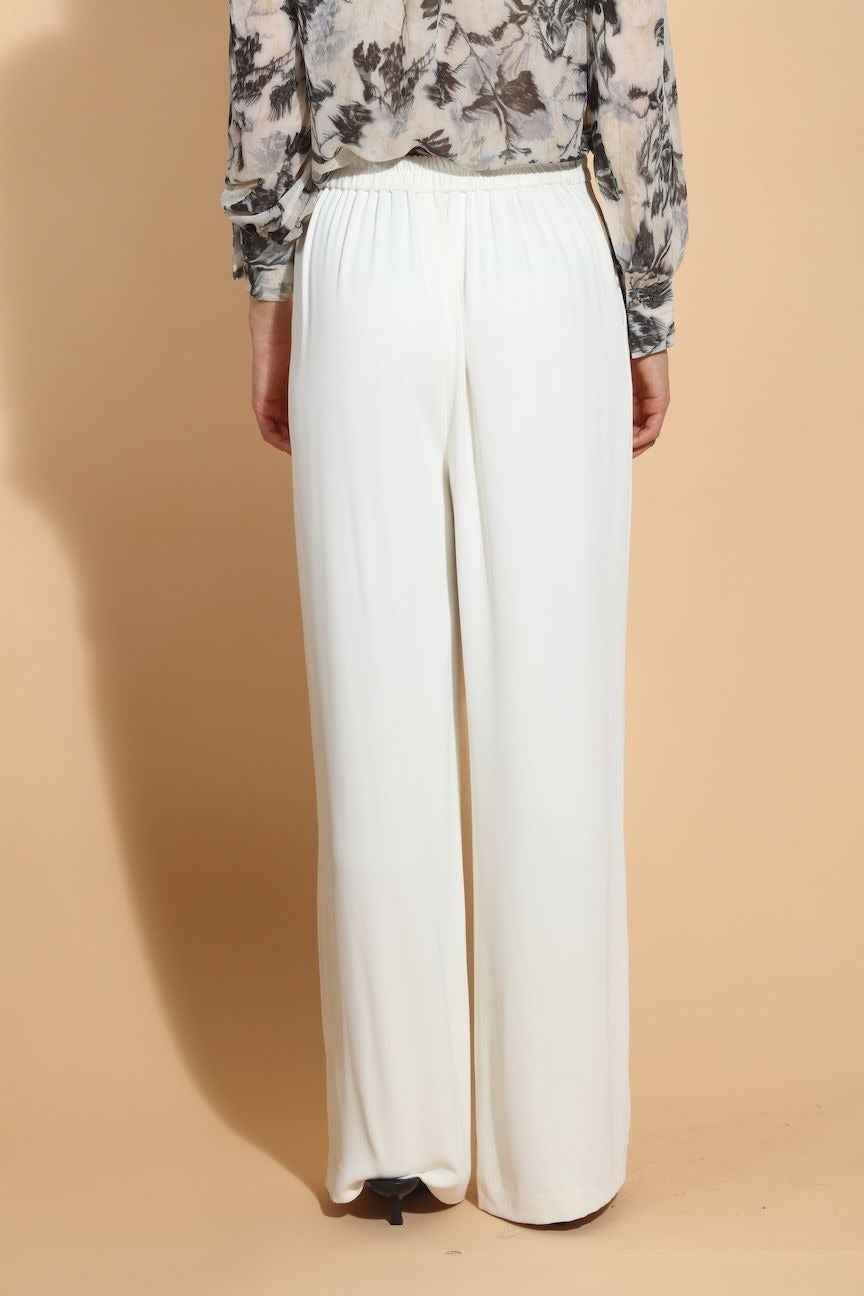 Pin-tuck Wide -Leg Beige Pants By Jessie Liu - Moxiebainbridge