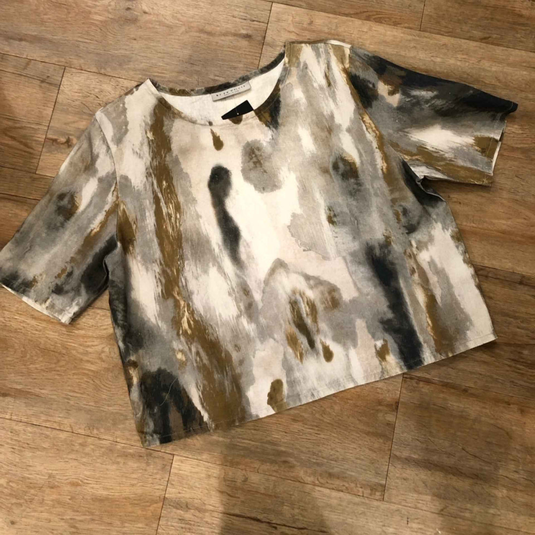 Simon Shirt Cropped Tee By Pacific Cotton By Bryn Walker - Moxiebainbridge