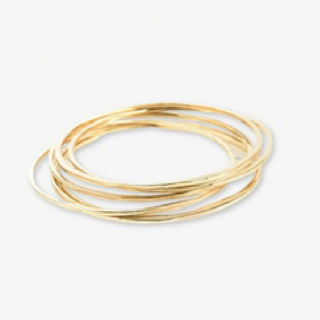 Ink+Alloy Katherine Rounded Bangles Brass - Moxiebainbridge