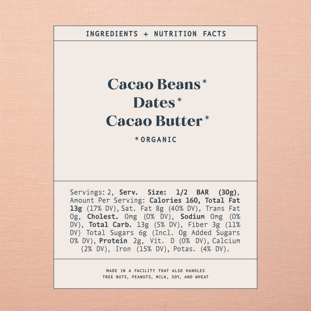 Pure Dark Date-Sweetened Chocolate By Spring & Mulberry - Moxiebainbridge