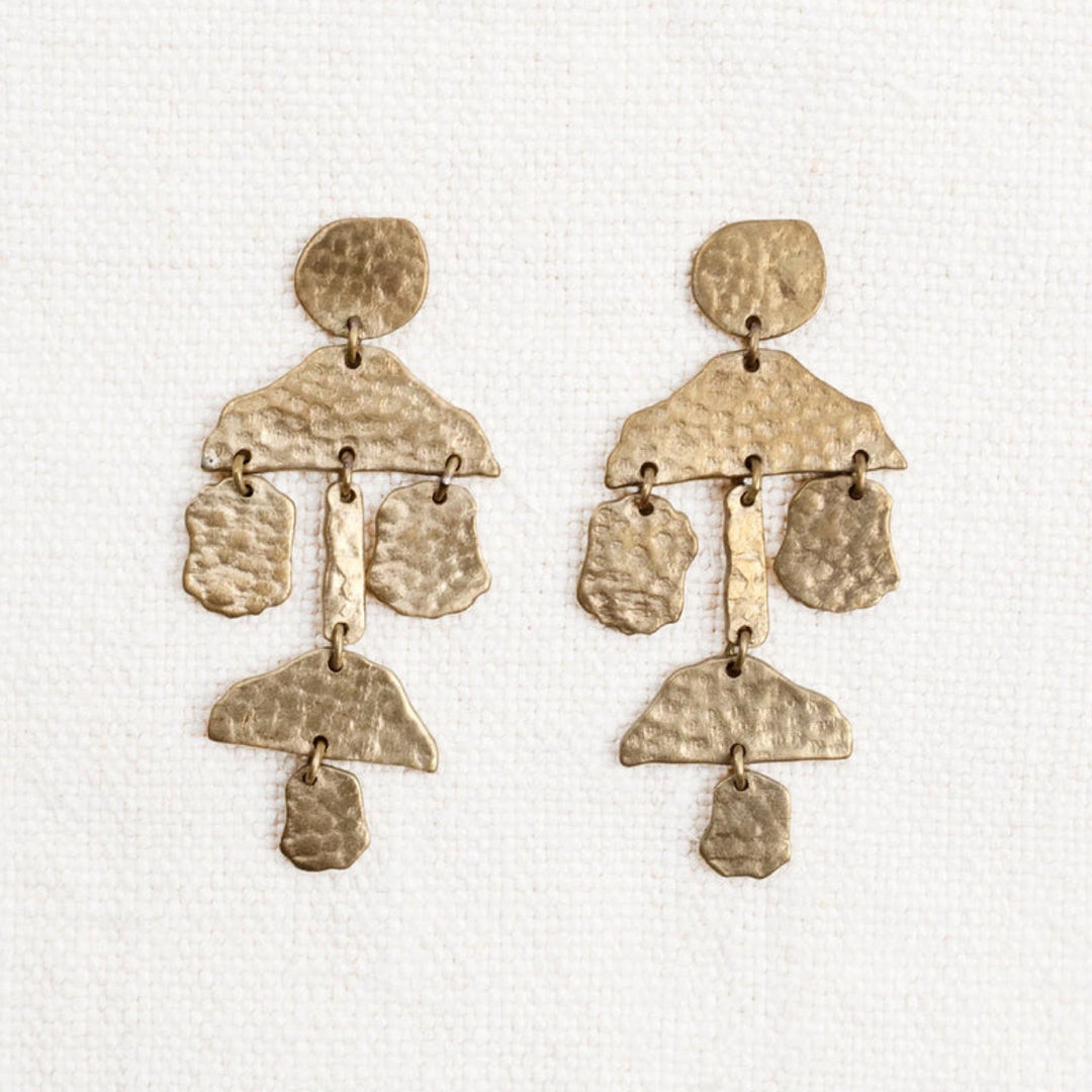 Brass Organic Shape Dangle Earrings By SugarBoo - Moxiebainbridge