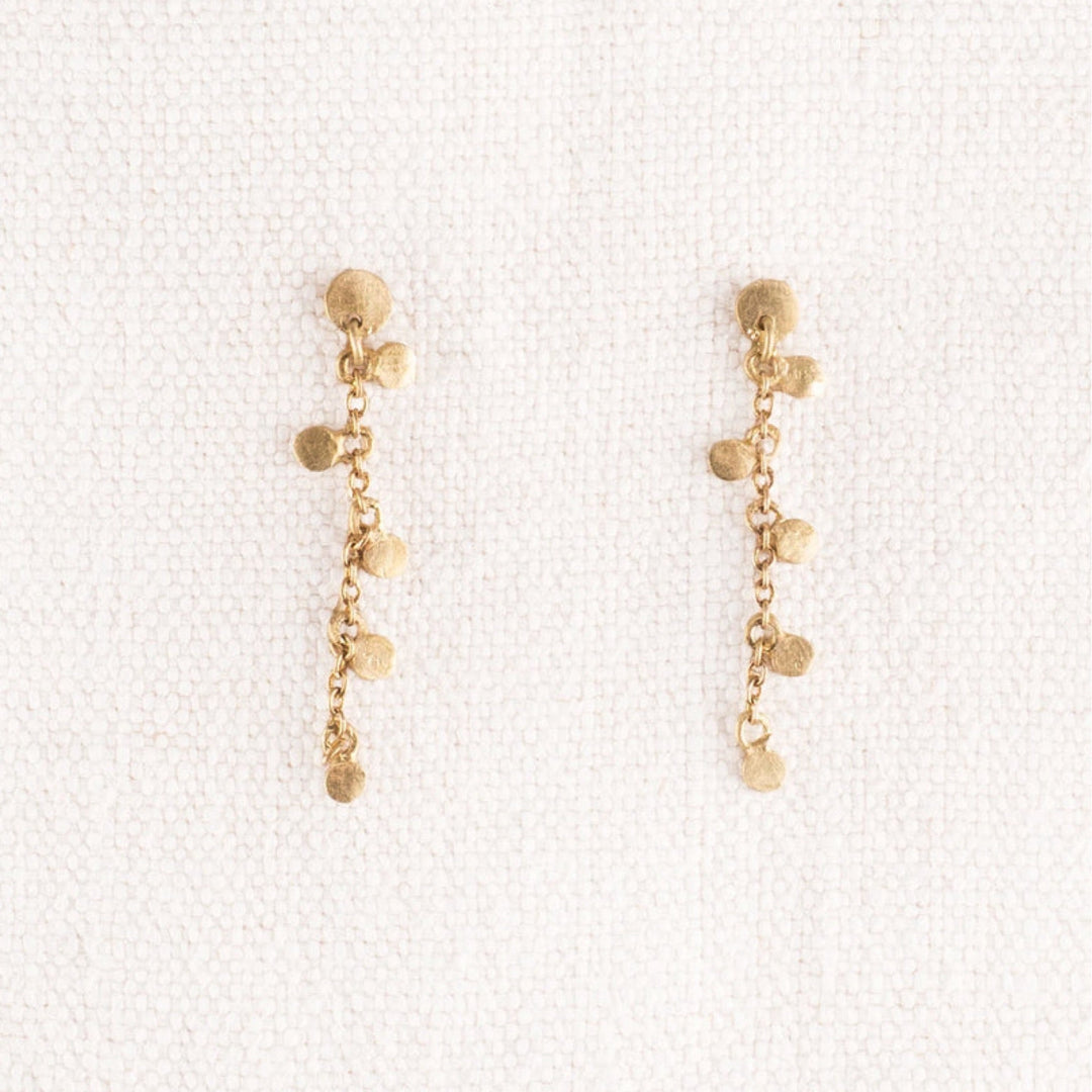 Brass Six Dot Dangle Earring By SugarBoo - Moxiebainbridge