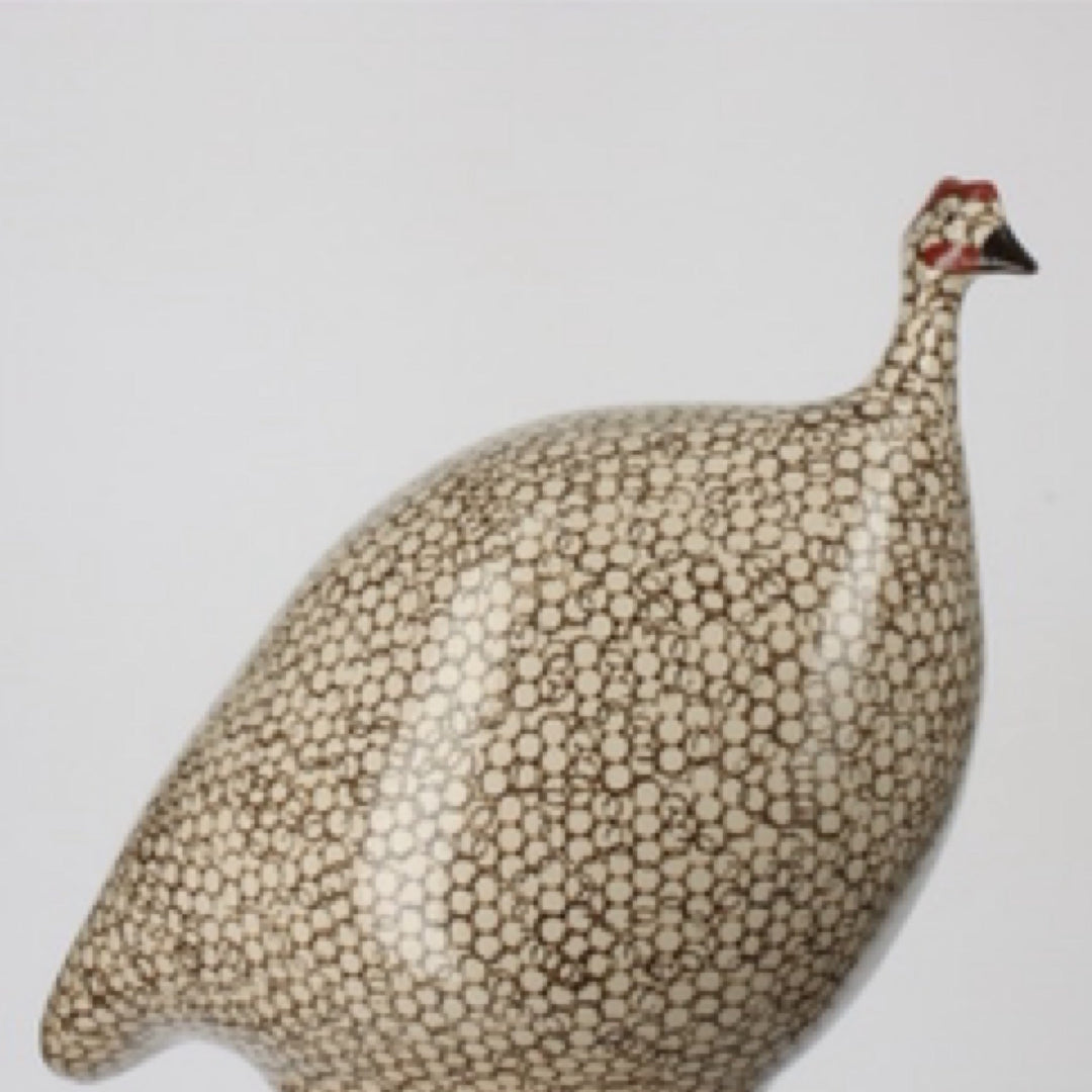 Guinea Fowl White Speckled Brown Medium By Les Ceramiques de Lussan - Moxiebainbridge