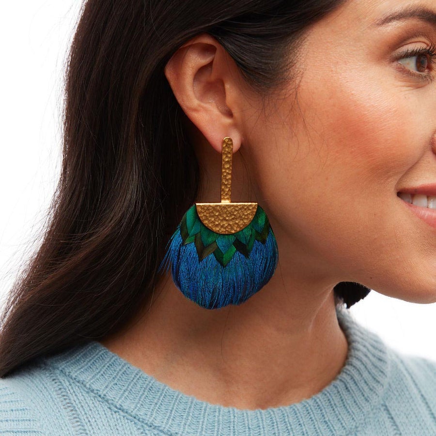 Tucket Blue Grecian Earring - Moxiebainbridge