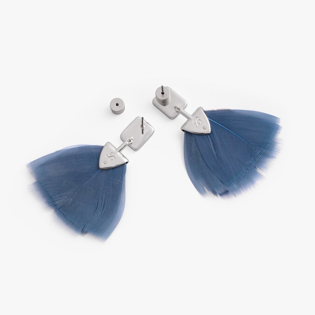 Sydney Bezel Feather Drop Earring By Brackish - Moxiebainbridge