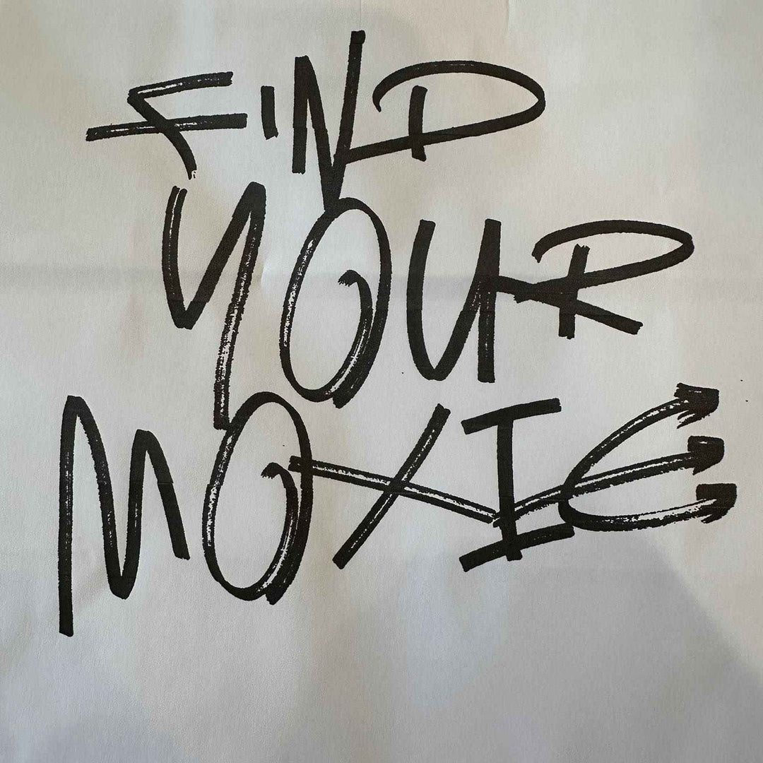 Black text 'Find Your Moxy' on a white background