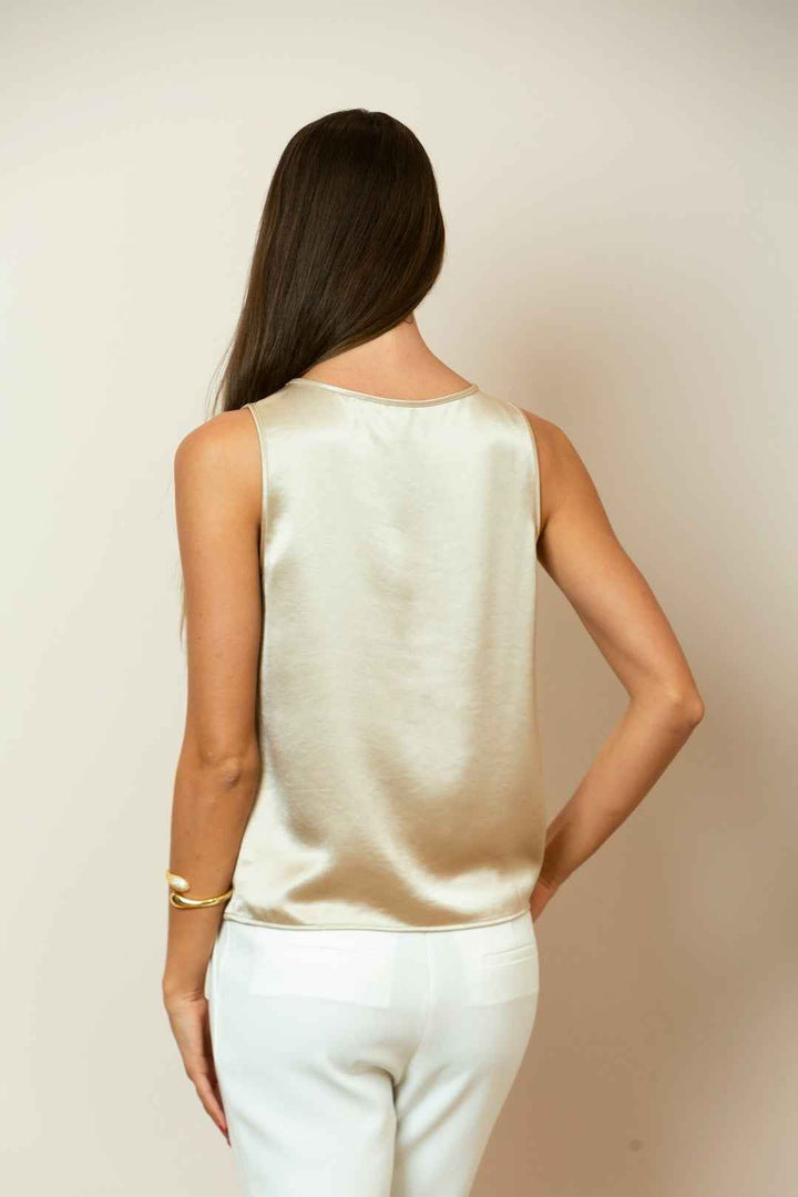 Satin Sleeveless Top - Moxiebainbridge