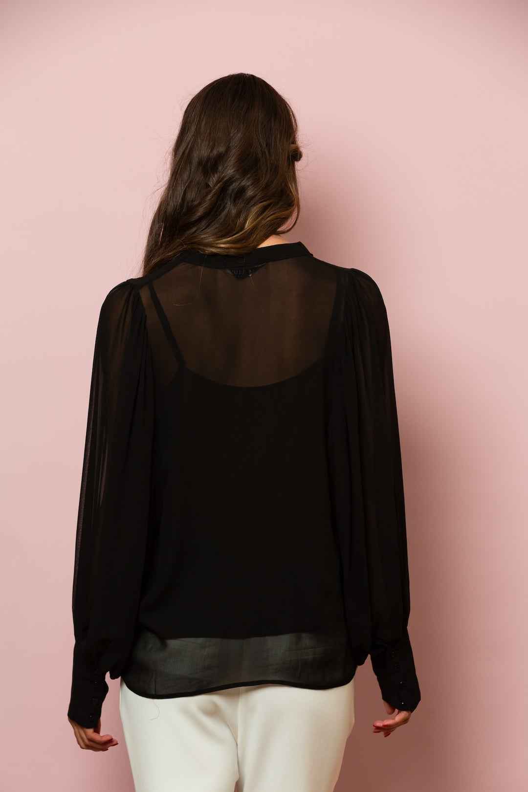 Chiffon Button Down Blouse - Moxiebainbridge