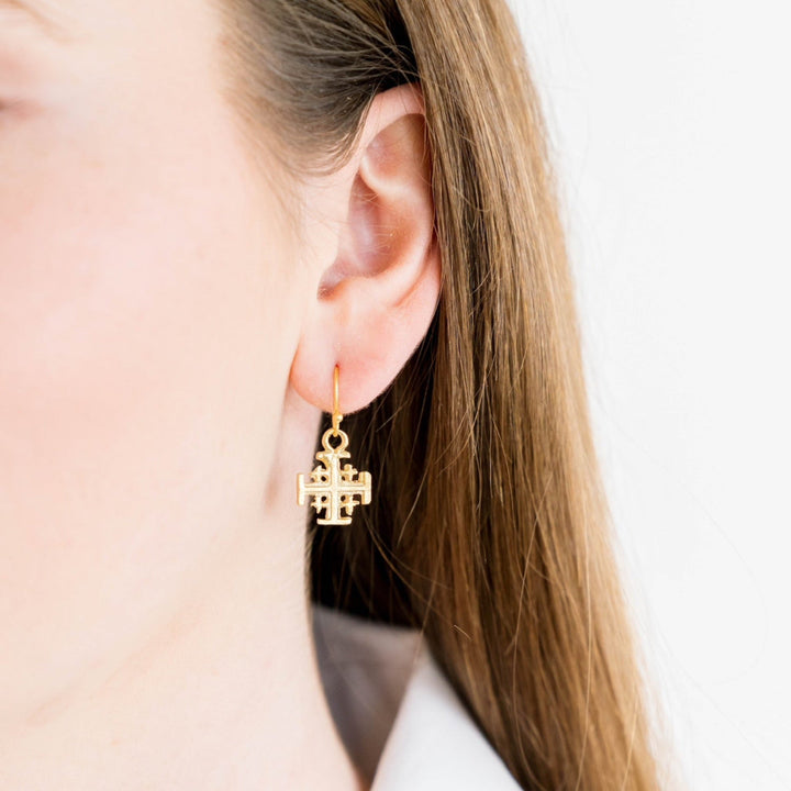 Gold Multi Cross Wire Earring By Susan Shaw - Moxiebainbridge