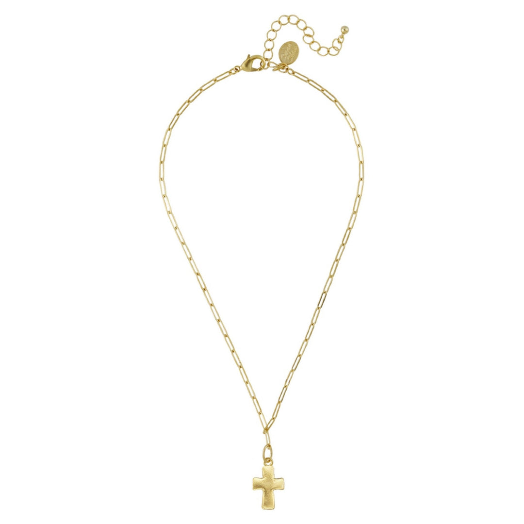 Mini Cross Paperclip Necklace By Susan Shaw - Moxiebainbridge