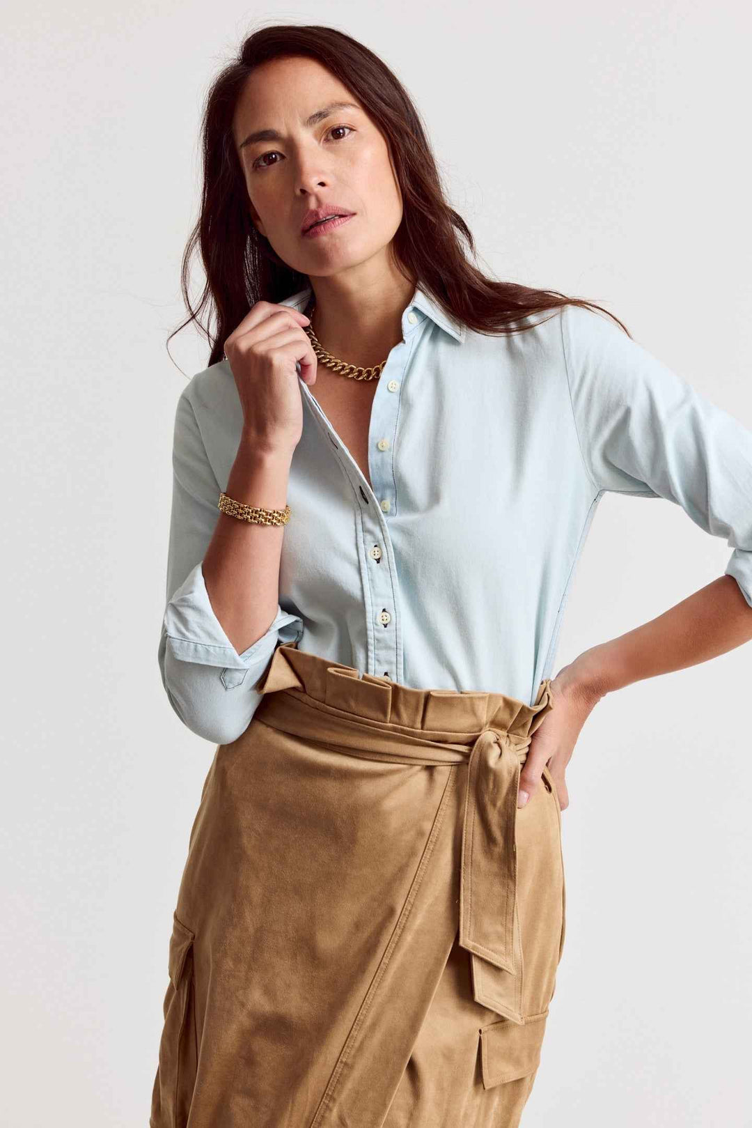 The Crepe Shirt Denim By The Shirt - Moxiebainbridge