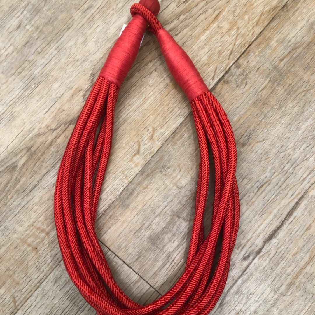 Slub 8 Strand Red Necklace By TWO-FORTY-TWO SOUTH - Moxiebainbridge