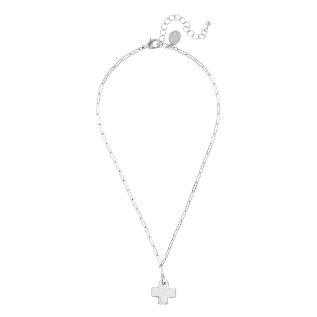 Silver Cross Paperclip Chain By Susan Shaw - Moxiebainbridge