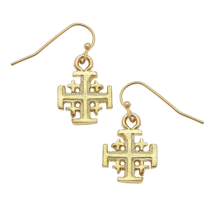 Gold Multi Cross Wire Earring By Susan Shaw - Moxiebainbridge