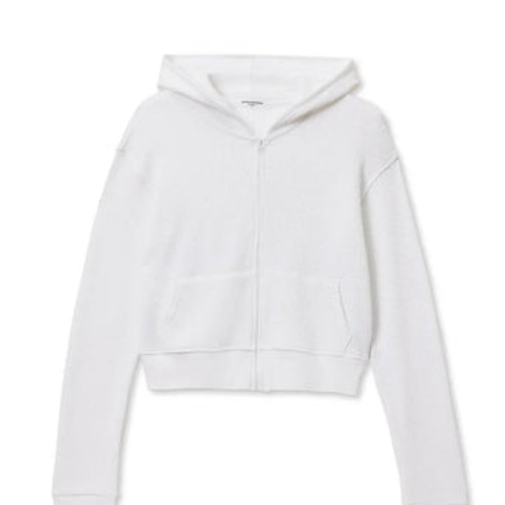 The Inez Waffle Long Sleeve Zip Hoodie By PerfectWhiteTee - Moxiebainbridge