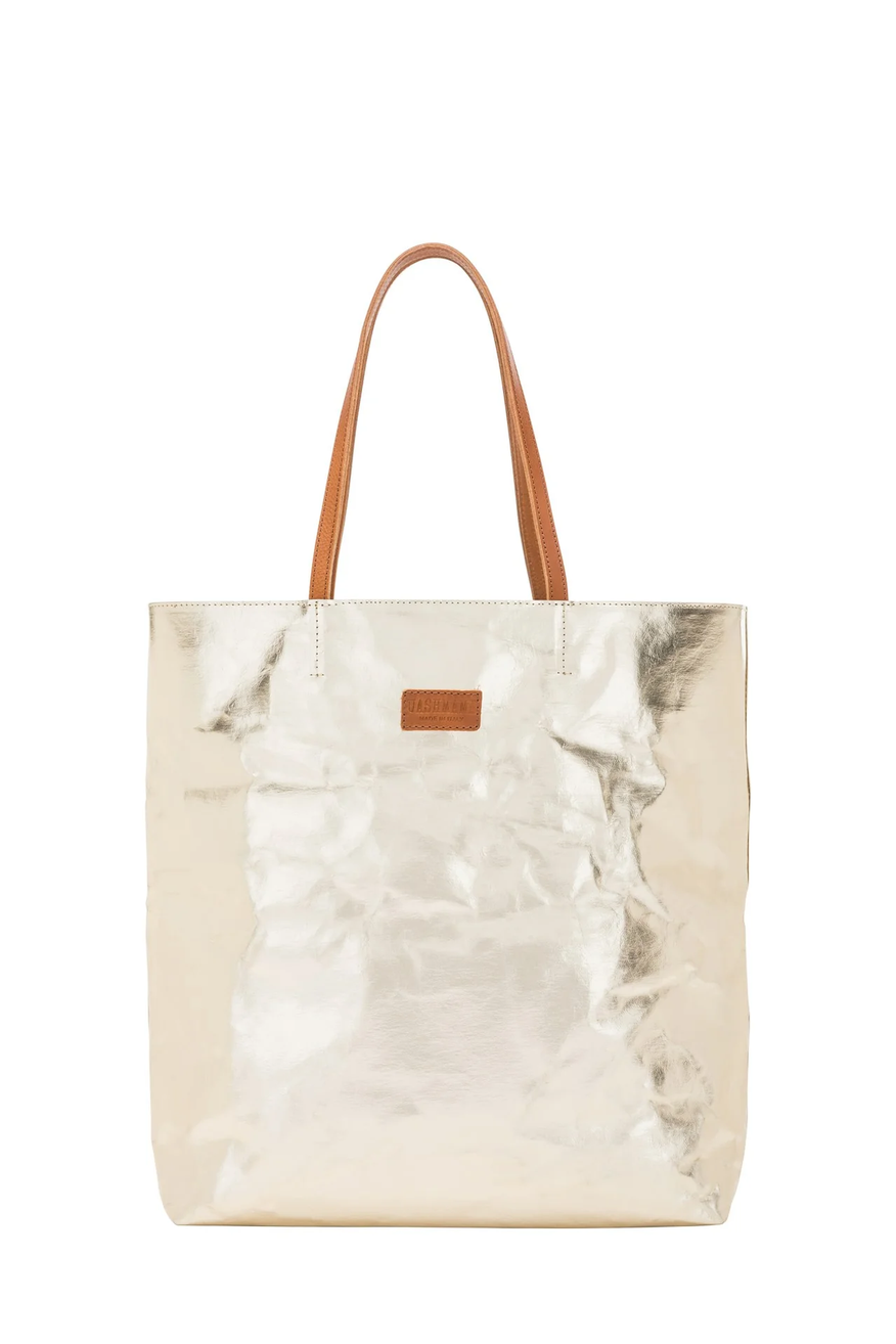 Tosca Oversized Metallic Gold Tote By Uashmama - Moxiebainbridge
