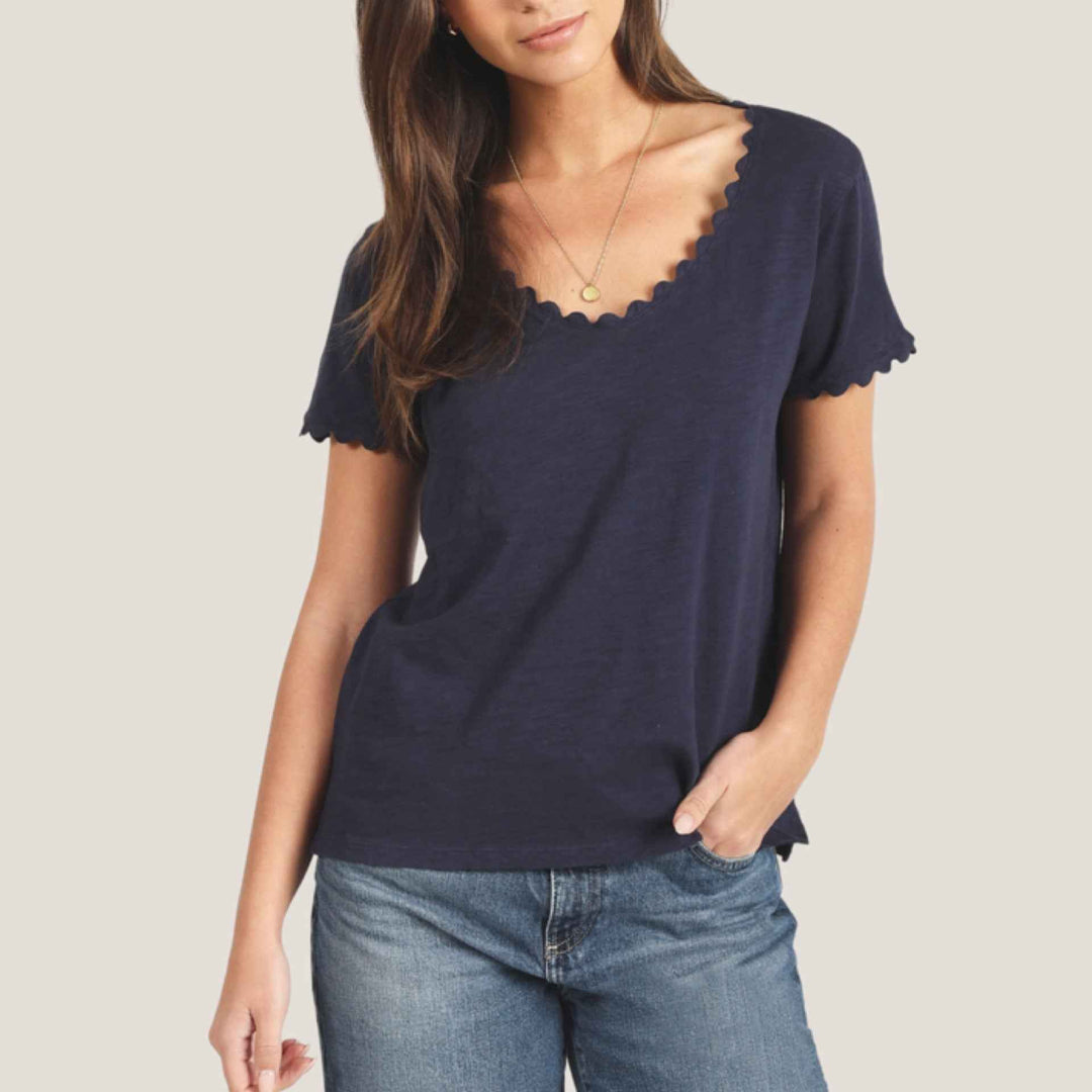 Ric Rac Tee Navy By Dylan - Moxiebainbridge