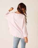 Catalina Ruffle Tee Rose Quartz One Size Petite - Moxiebainbridge