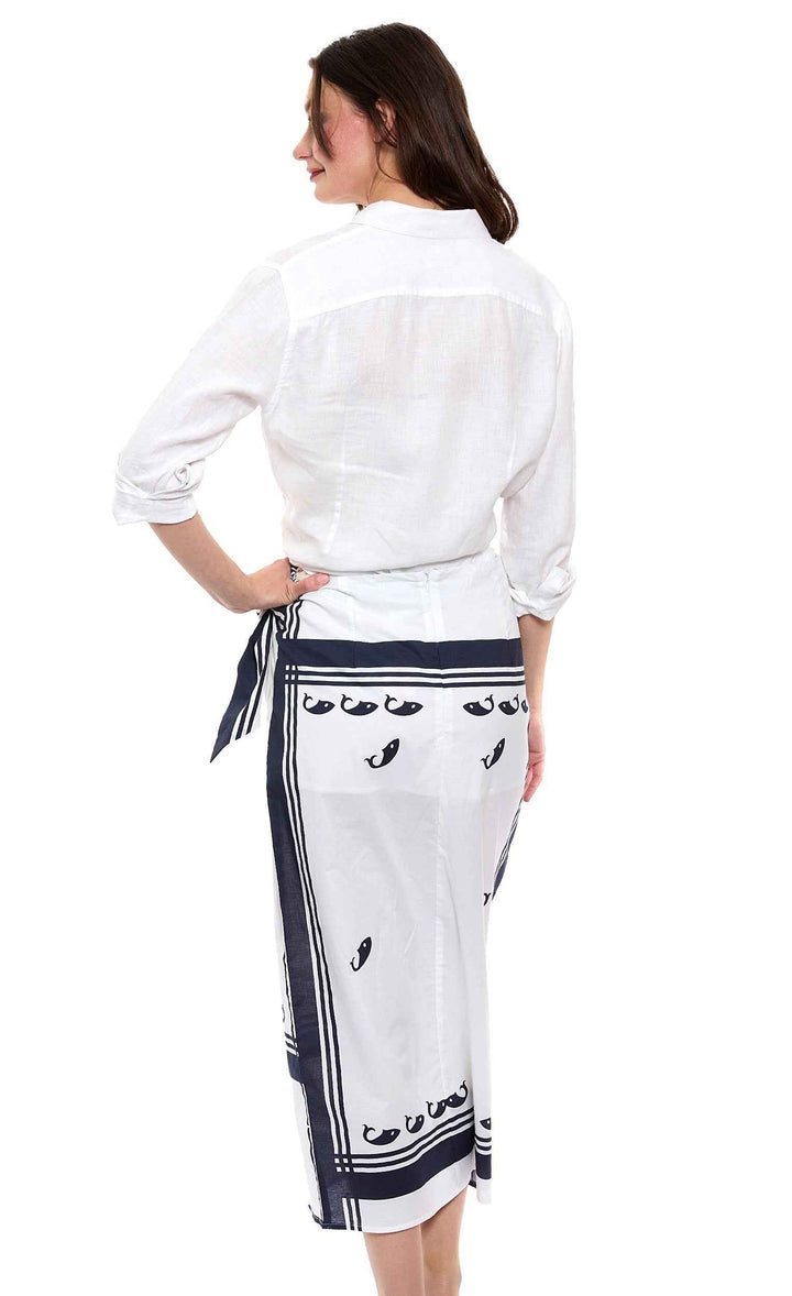 Sarong Skirt Whales Print By Dizzy Lizzie - Moxiebainbridge