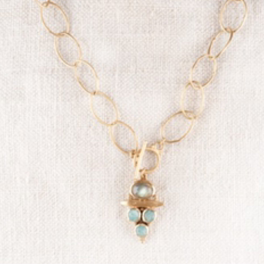 Labradorite & Amazonite Chain Necklace By SugarBoo - Moxiebainbridge