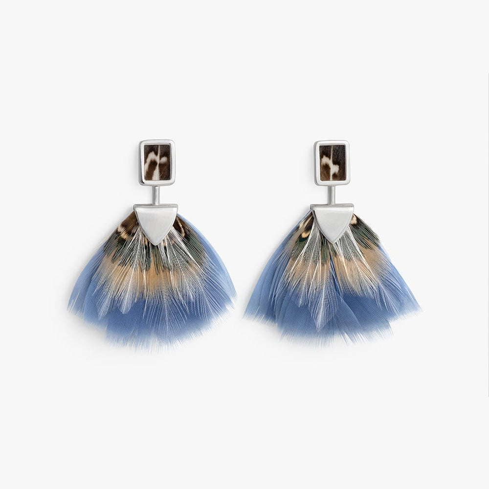 Sydney Bezel Feather Drop Earring By Brackish - Moxiebainbridge