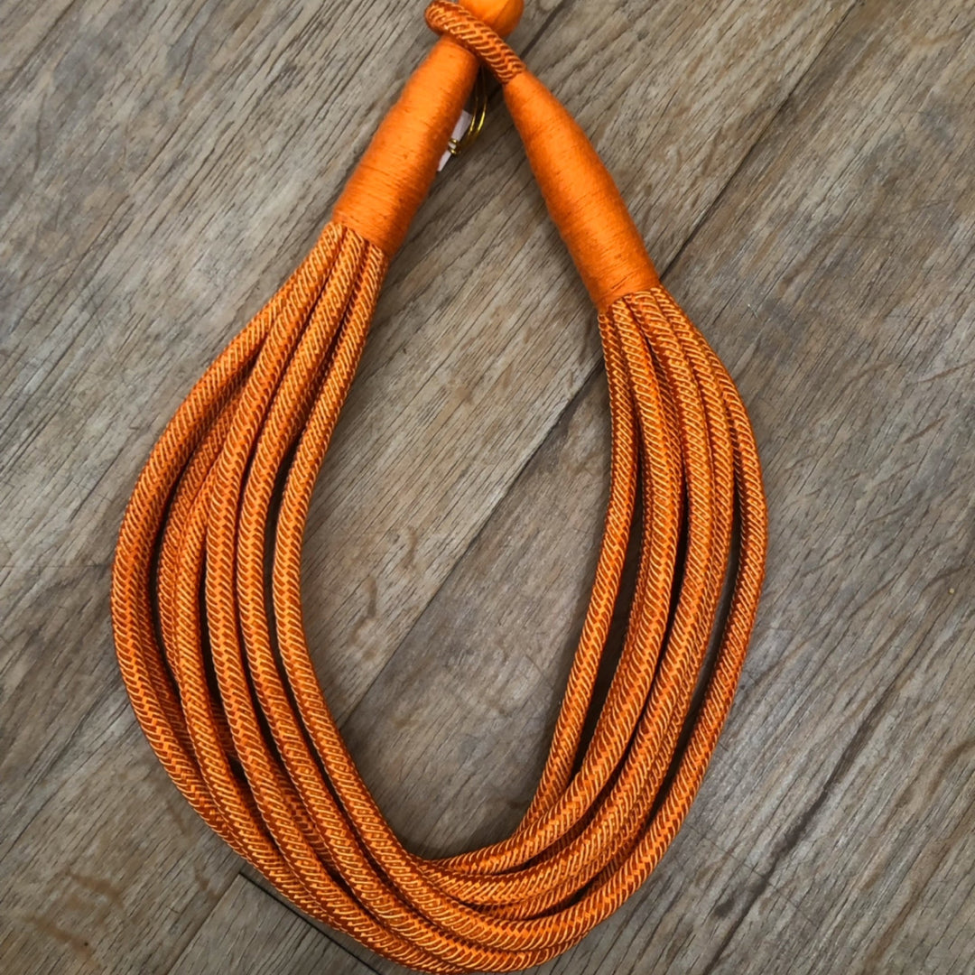 Slub 8 Strand Orange Necklace By TWO-FORTY TWO SOUTH - Moxiebainbridge