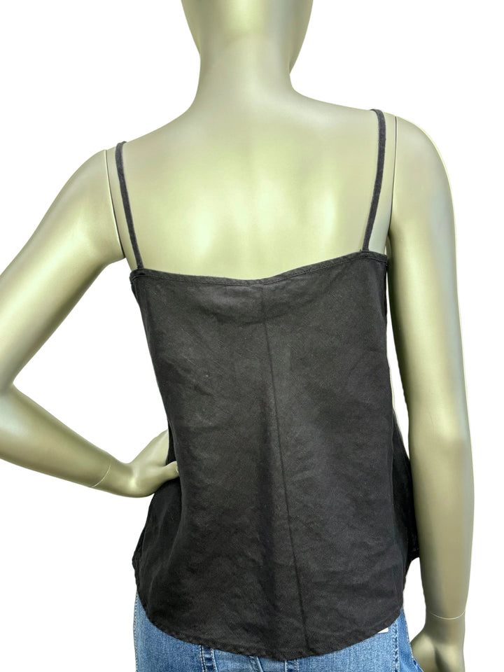 Lucy Tank Linen Black By Bryn Walker - Moxiebainbridge