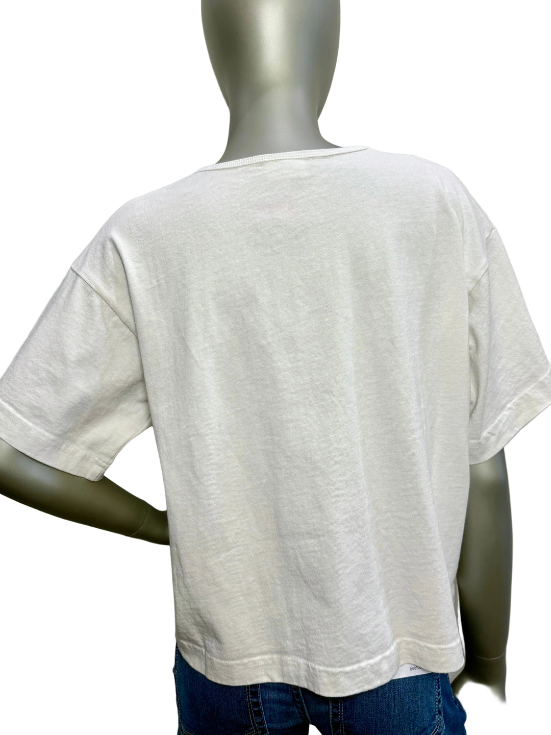 Crew Neck Short Sleeve Cream Crop Tee By Bryn Walker - Moxiebainbridge