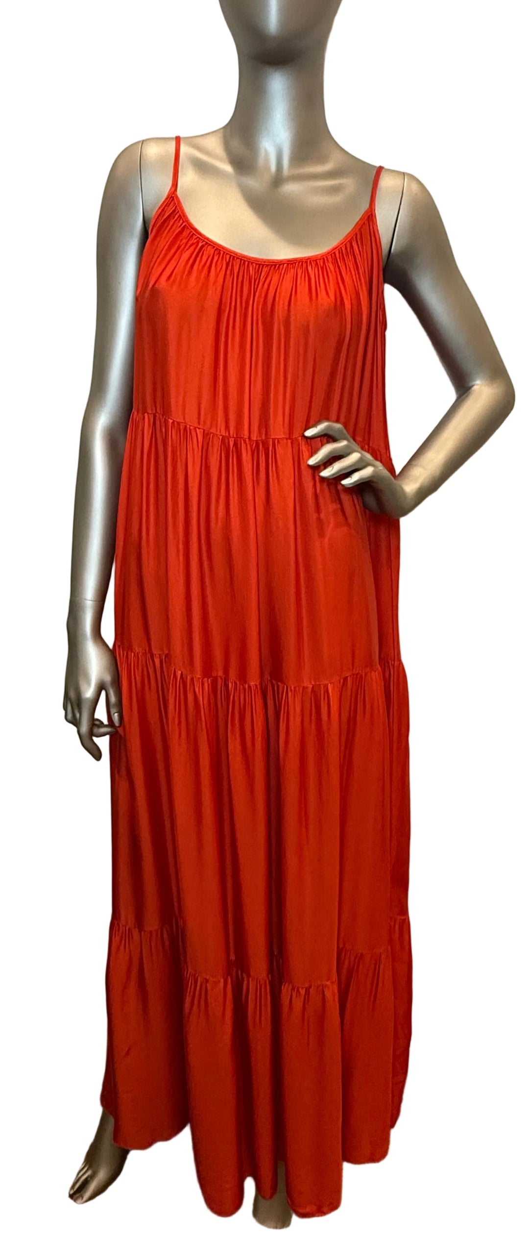 Abito Long Dress Coral By B-YU - Moxiebainbridge