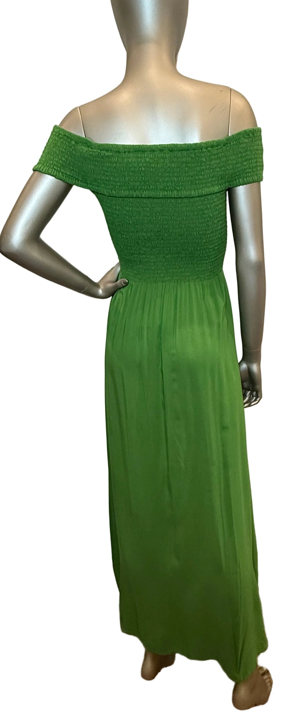 The Shirred Sleeve Shamrock  Maxi By Phie Collective - Moxiebainbridge