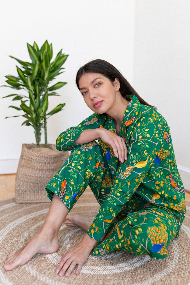 Fearless Peacock Pajama Set By Denise Rae - Moxiebainbridge