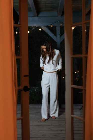 The Shane Waffle Drawstring Pant By The Perfect White Tee - Moxiebainbridge