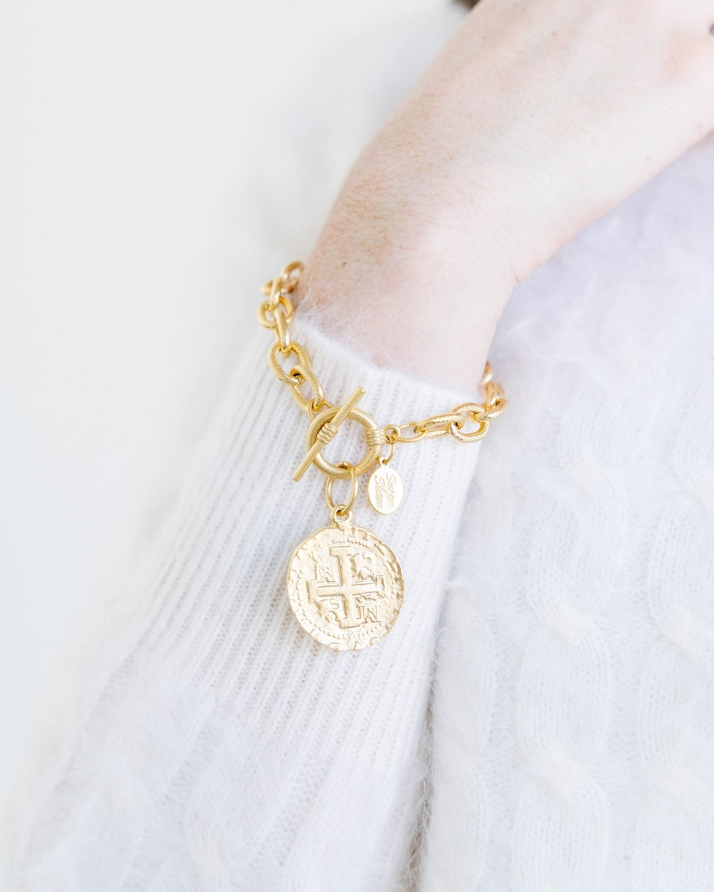 Gold Coin Toggle Bracelet By Susan Shaw - Moxiebainbridge