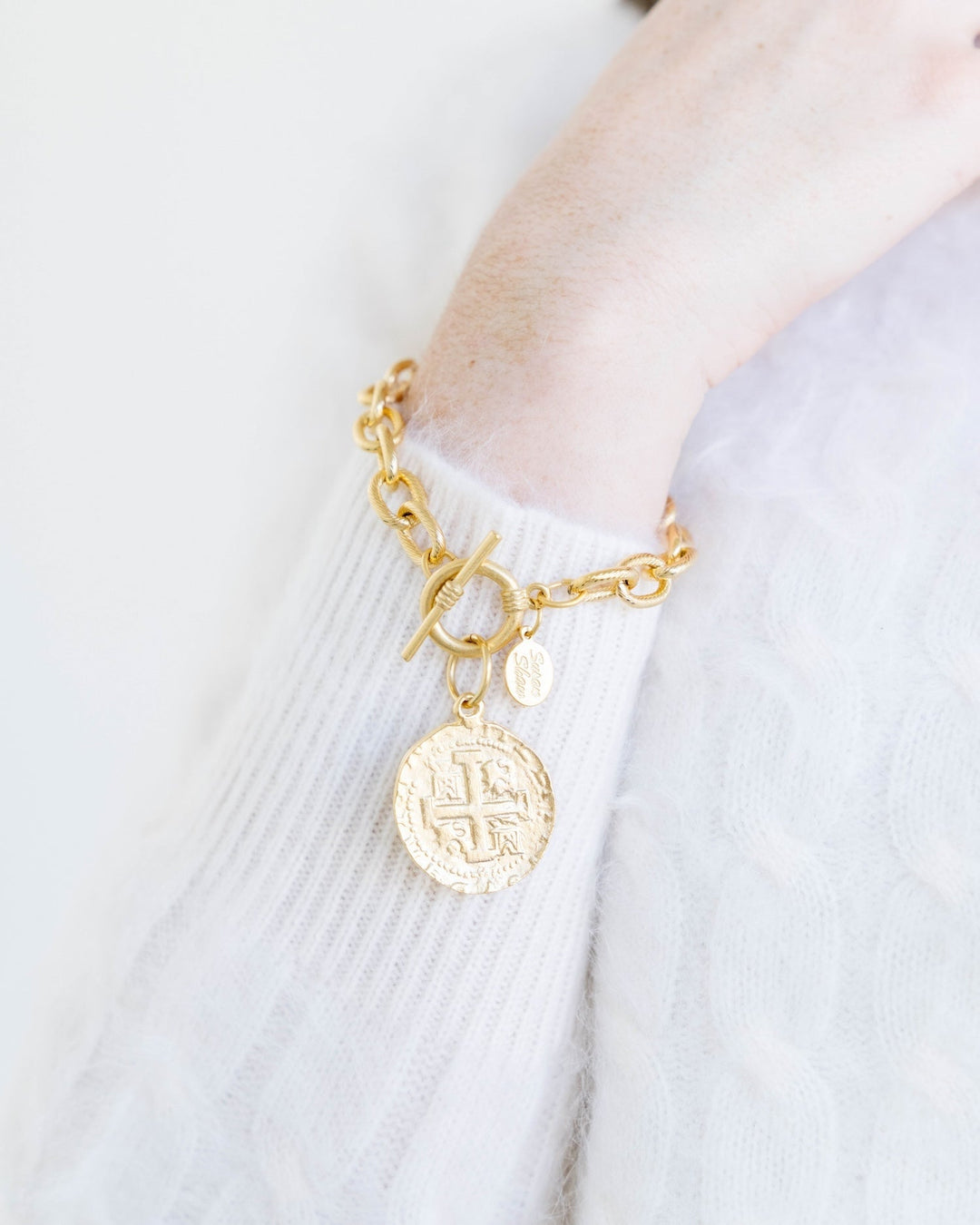 Gold Coin Toggle Bracelet By Susan Shaw - Moxiebainbridge