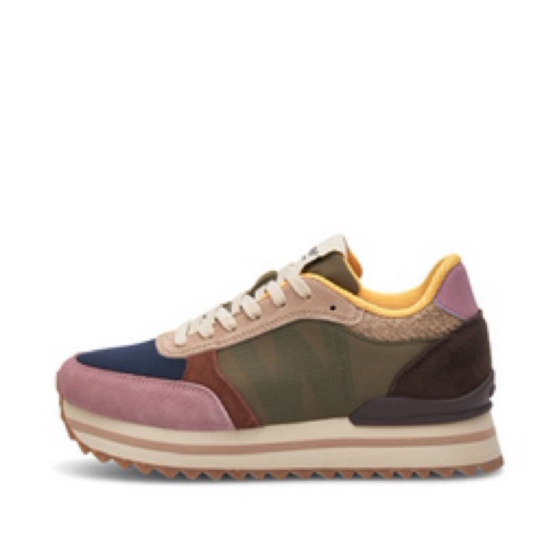 Ronja Plateau Sneaker, Dark Algea Multi By Woden - Moxiebainbridge