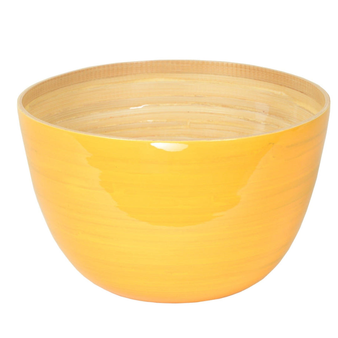 Bamboo Mixing Bowl 10.2X6.2 Yellow By Albert Punkt - Moxiebainbridge