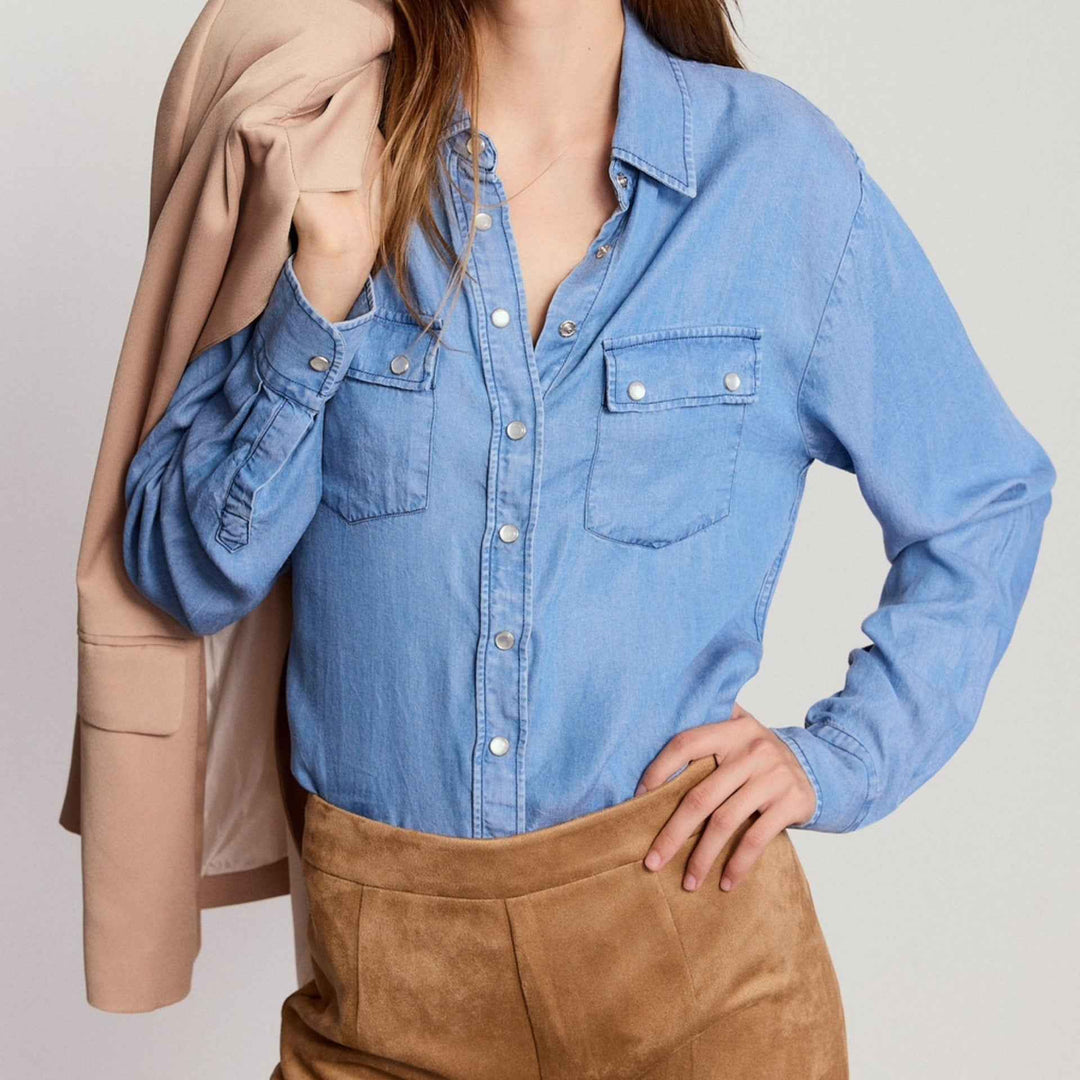 The Denim With Pearl Snaps By The Shirt - Moxiebainbridge